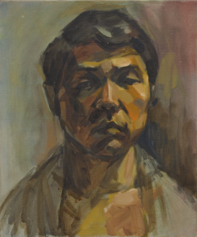 （０６）「自画像」油彩　４６ｘ３８ｃｍ　１９７０年頃